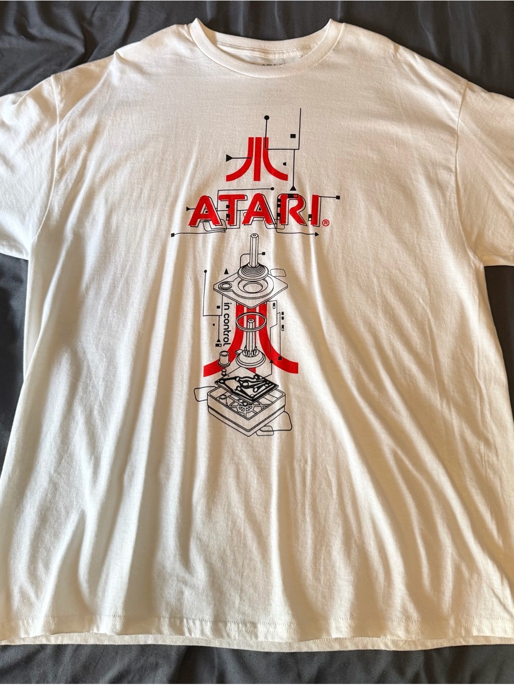 Atari White Graphic Tee - Retro Logo Dress Shirt
